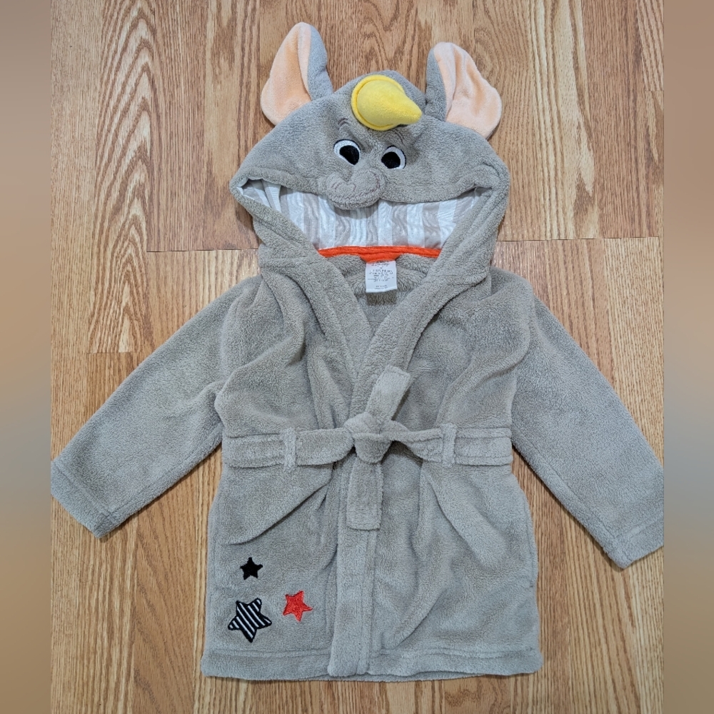 Disney Store Dumbo Gray Plush Robe 3T